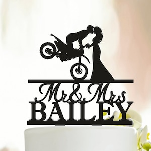 Topper per torta a forma di moto, Topper per torta nuziale a forma di moto, Topper per torta da motociclista, Topper per torta nuziale a forma di moto da cross, Topper per torta a forma di moto A294