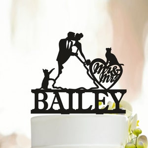 Bride and Groom Wedding Cake Topper with cats or dogs, Cats Wedding Cake Toppers, Dogs Wedding Cake Topper, Mr & Mrs cake topper A232