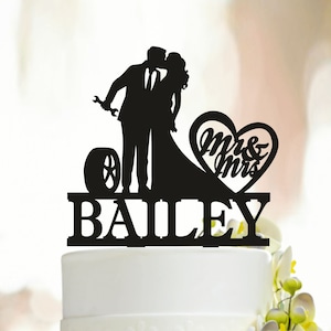 Auto Mechanic Wedding Cake Topper, Couple Wedding Cake Topper, Wedding Cake Topper, Wedding Cake Topper With Wrench Tool, Funny Topper  A243