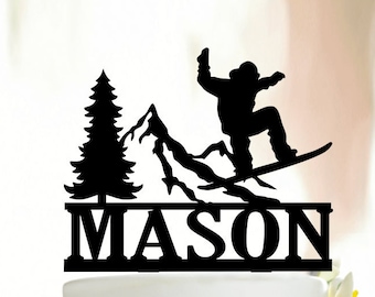 Snowboard Cake Topper,Snowboard Birthday Cake Topper,Personalized Topper,Winter Sports topper,Birthday Party,Snowboarder cake topper A209