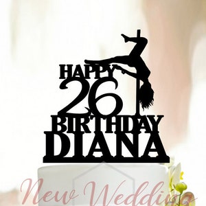 Personalized Pole Dancer Cake Topper,Pole dancer birthday cake topper,Dancing Cake topper,Dance cake topper,Dancer birthday topper 068