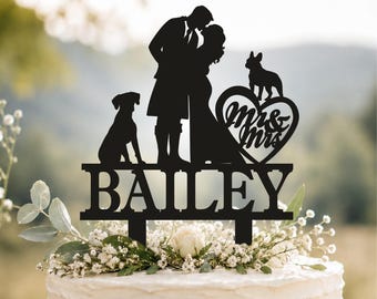 Décoration de gâteau de mariage écossais, décoration de gâteau de mariage marié en kilt, décoration de gâteau silhouette kilt écossais, décoration de gâteau personnalisée avec animaux de compagnie