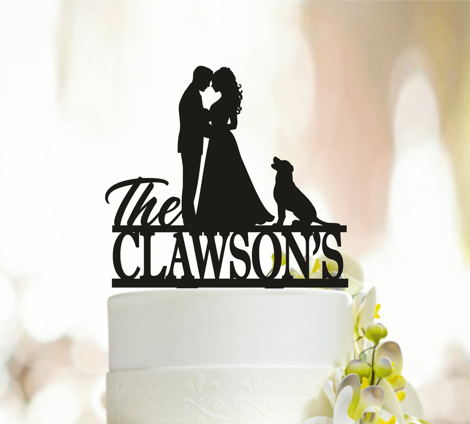 Couple Wedding Cake Topper Cake Topper With Dogs Dogs Cake - Etsy