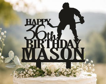 Custom Hockey Cake Topper,Hockey Cake Topper,Hockey Themed Party,Hockey Birthday Cake Topper,Hockey Party Decor,Sports Party DecorationsA030