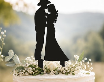 Cowboy Bride Groom Wedding Cake topper, Country Western Toppers for wedding, Funny Farm Cowgirl decoration