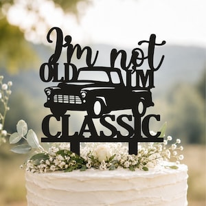 Je ne suis pas vieux, je suis de style classique pour gâteau, décoration d'anniversaire scintillante