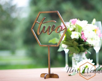 Números de mesa, decoración rústica de madera para bodas, decoración de mesas, accesorios para eventos, números de mesa para bodas, elegantes números de mesa de madera, nogal oscuro D14