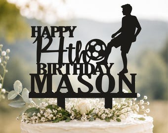 Football Cake Topper, Football Birthday Cake Topper, Boys Cake Topper, glitter cake topper, custom cake topper, One cake topper