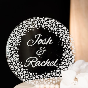 Custom Wedding Cake Topper, Engraved Clear Acrylic, Personalized Cake Topper, Wedding Gift Keepsake, Anniversary Cake Topper, Bridal Gift