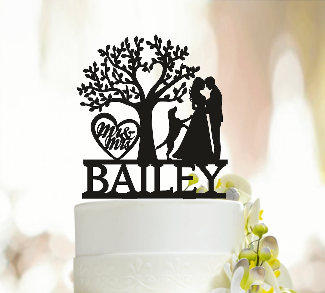Tree Wedding Cake Topper, Couple and Tree Cake Topper,bride and Groom