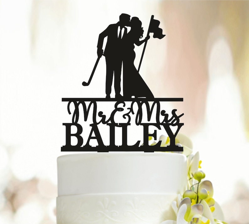 Golf Wedding Cake Topper Wedding Cake Topper Golfing Couple Etsy