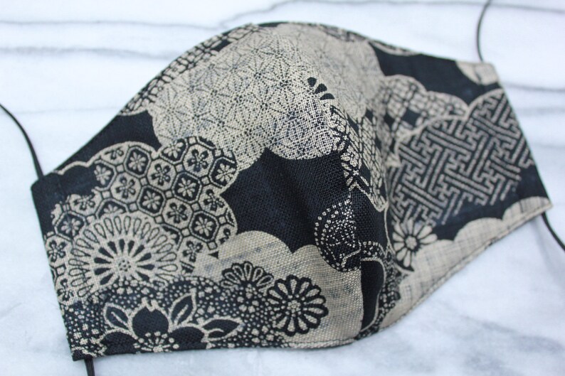 Japanese face mask Washable mask 3 layer face mask organic Etsy