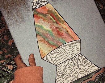 Lámpara de lava pintada a mano