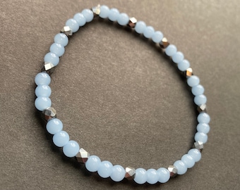 Baby Blue/ Silver Stackable Bracelet