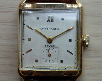 Montre-bracelet mécanique Art déco pour homme WITNAUER REVUE 10K GF art déco vintage révisée