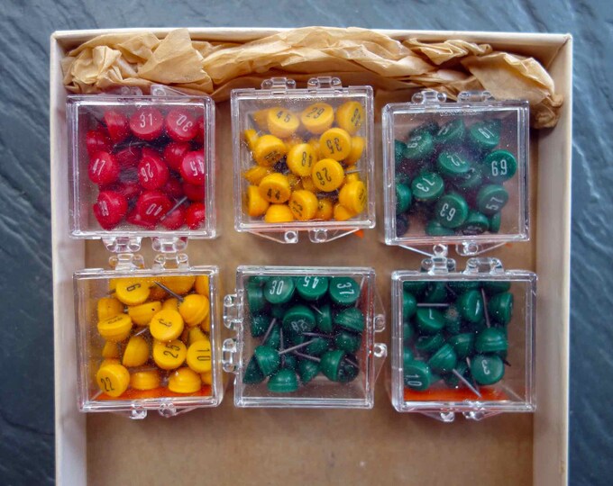 Vintage Numbered Map Tacks by B.graff Company, Cambridge, Mass