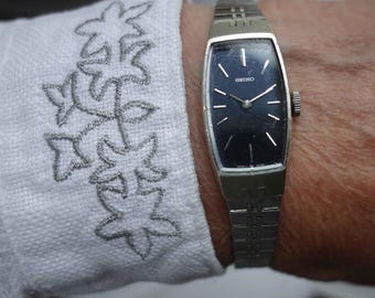 montre-bracelet mécanique vintage SEIKO SERVICED pour femme moderne du milieu du siècle