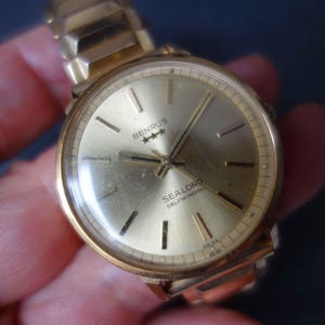 Bracelet De Montre Homme Vintage Benrus - Ton Or, Acier Inoxydable, Largeur 19mm