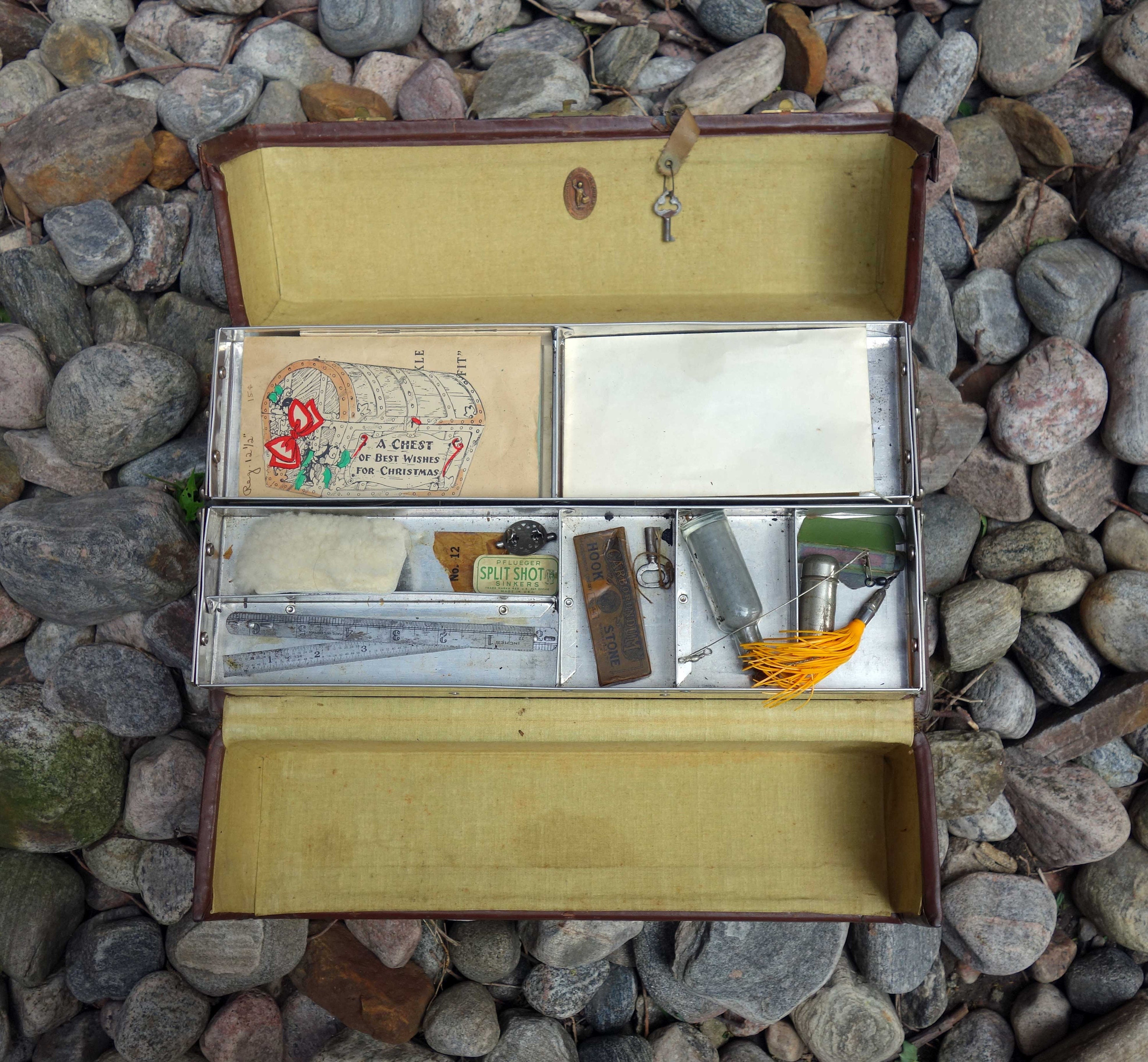 Vintage Knickerbocker Case Company Leather Fishing Tackle Vintage Knickerbocker Case Company Leather Fishing Tackle