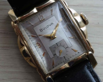 Vintage BULOVA SERVICED Art Deco Men&#39;s Mechanical Wrist Watch