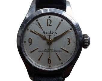 montre-bracelet mécanique suisse vintage SELLITA pour femme