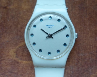 Montre SWATCH vintage pour femme blanche Swatch Swiss Made IR39, numéro de série