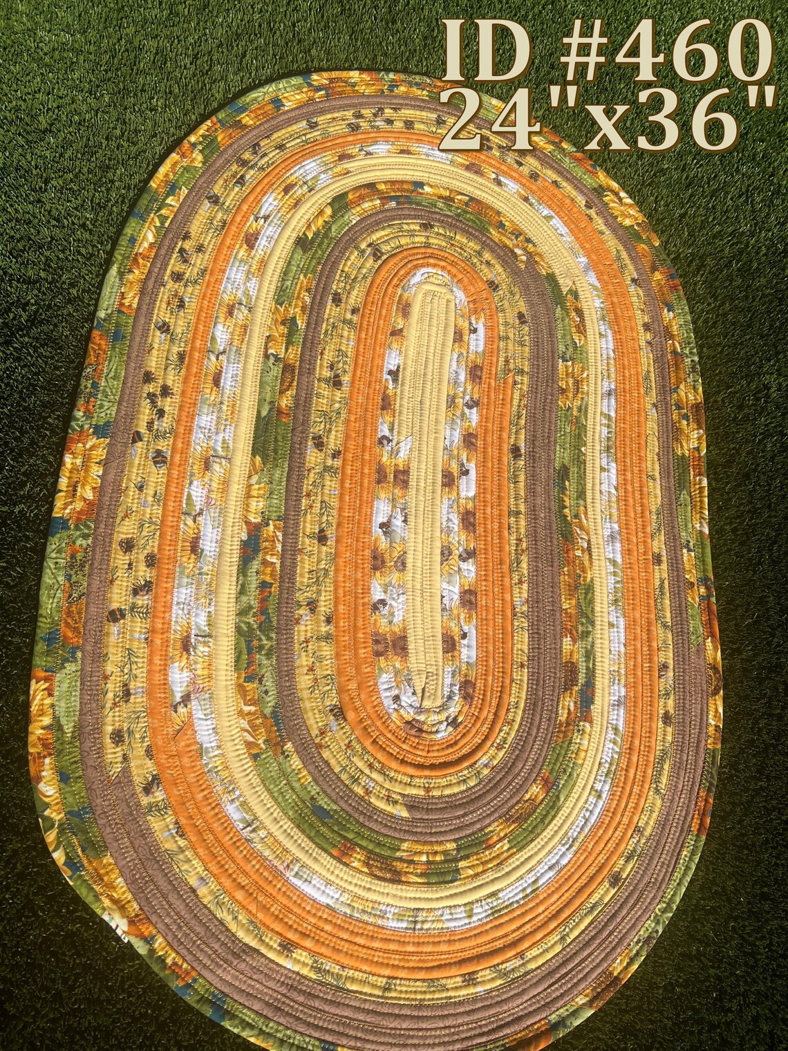 Handmade Oval Jelly Roll Rug - Fall Colors Area Rug (24