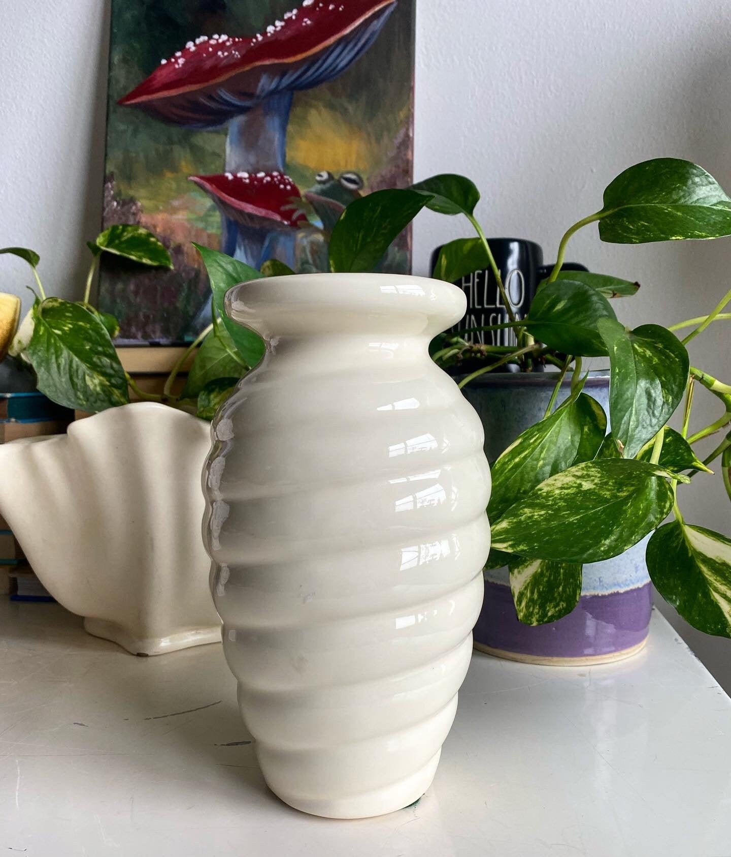 Royal Haeger Cream Swirl Vase Cottagecore Country Farmhouse Etsy