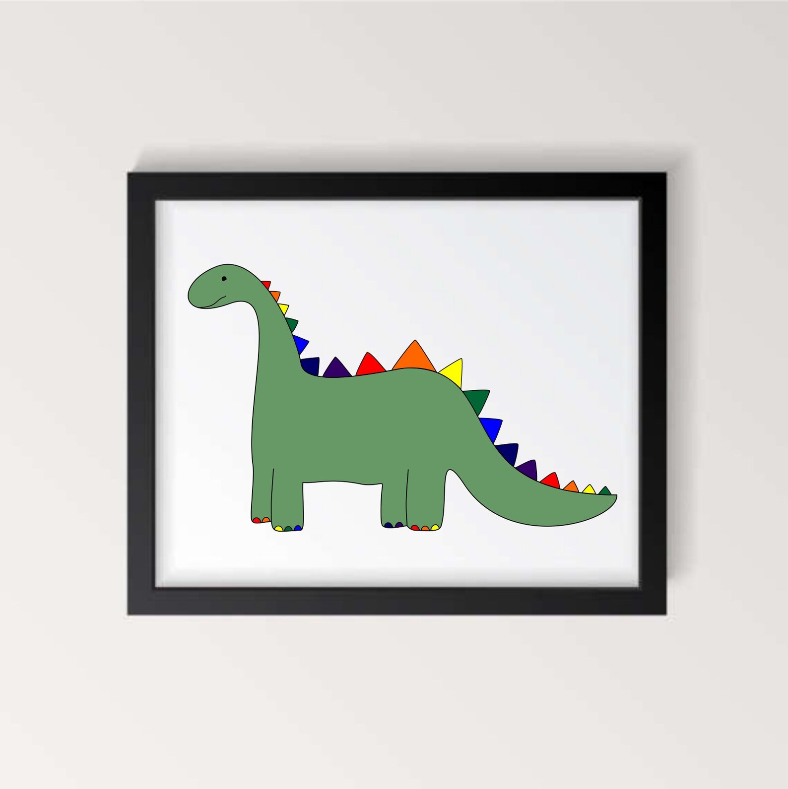 Rainbow Dinosaur Digital Art Print - Etsy