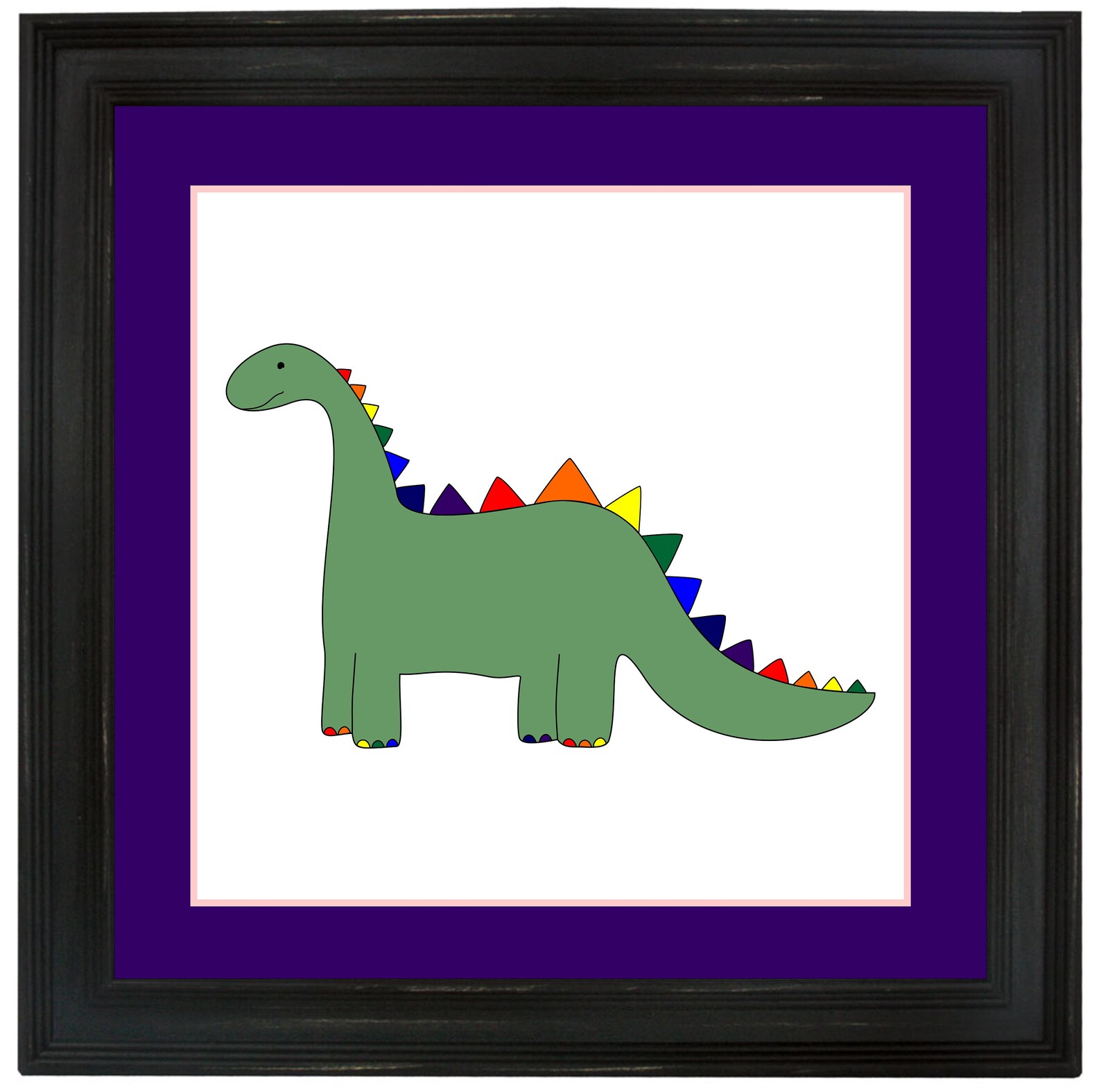 Rainbow Dinosaur Digital Art Print - Etsy