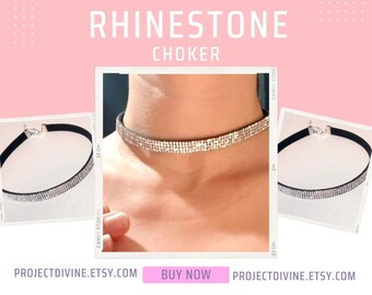 Rhinestone Choker-Special Occasion Choker-Classic Rhinestone Choker-Bridesmaid necklace-Rhinestone jewellery-Multi stone Rhinestone choker