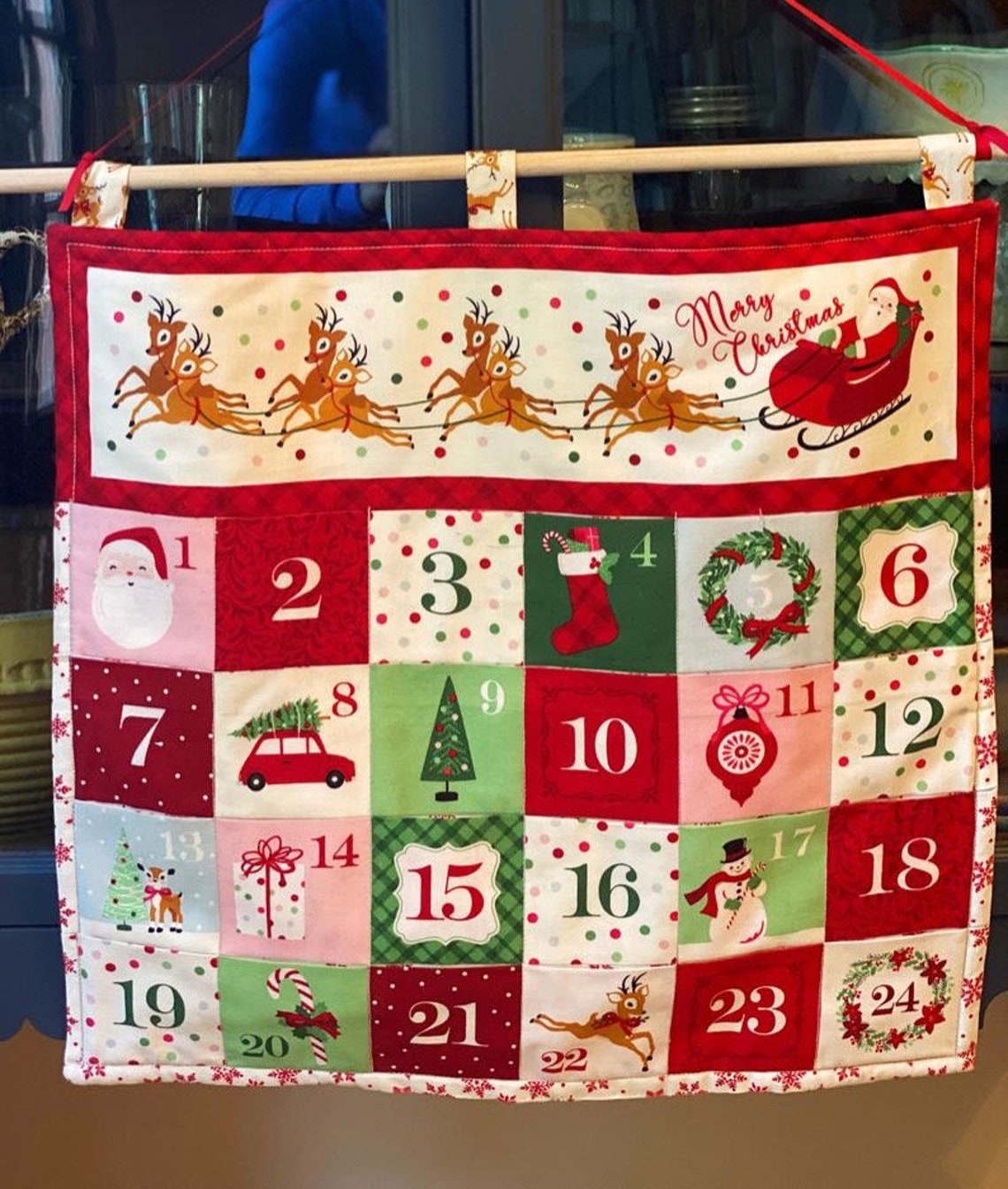 Fabric Advent Calendar Cloth Advent Calendar Santa and Etsy Fabric Advent Calendar Cloth Advent Calendar Santa and Etsy