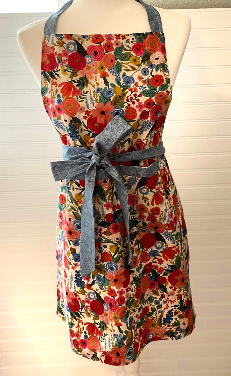 Womens Apron Rifle Paper Co Premium Cotton Canvas Apron Etsy