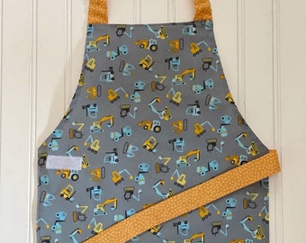 Construction Montessori Kids Apron, Kid's Apron, Boy's Apron, Children's Apron, Toddler Apron, Kids Apron, Boys Apron, Kids Smock