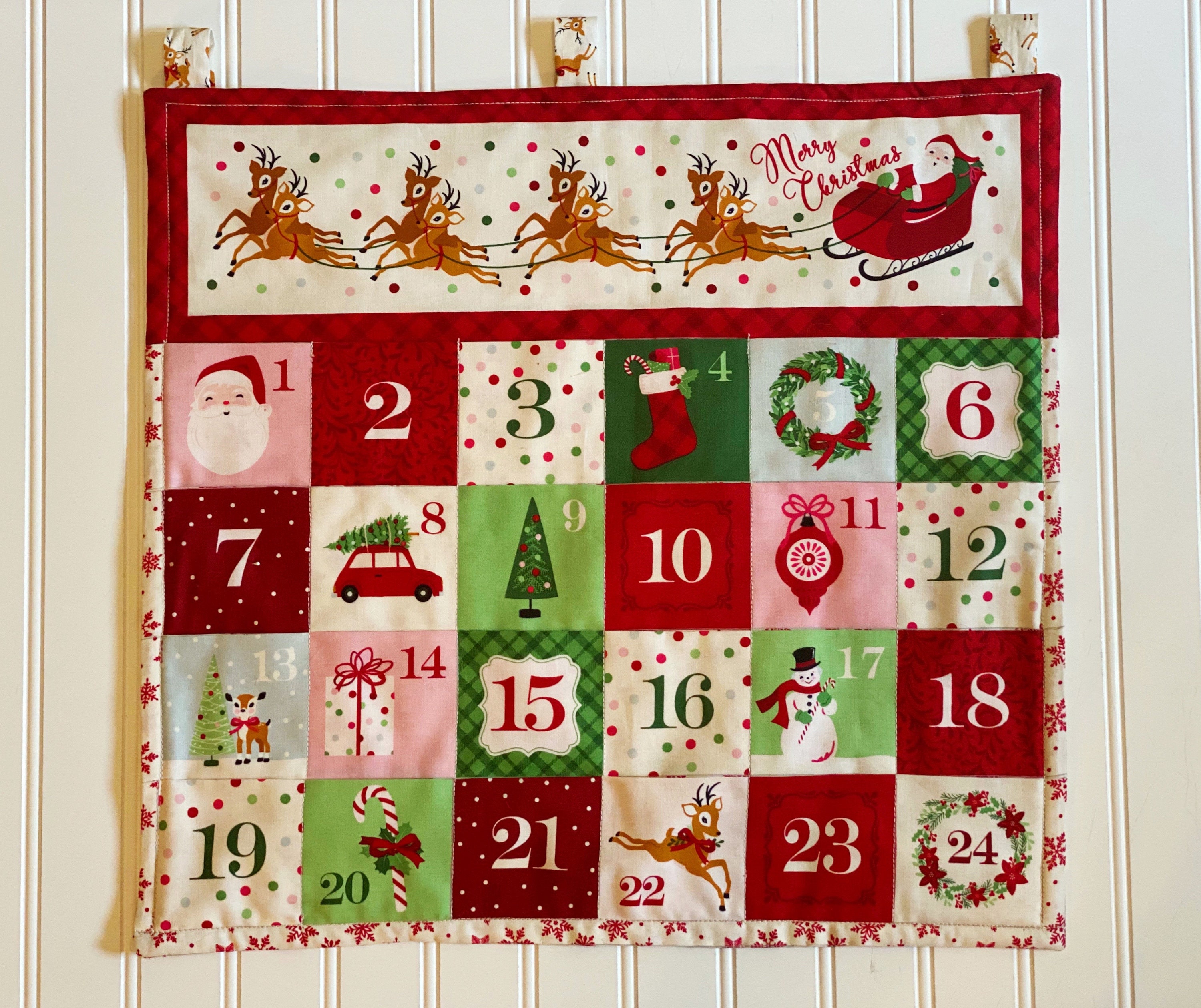 Fabric Advent Calendar Cloth Advent Calendar Santa and Etsy