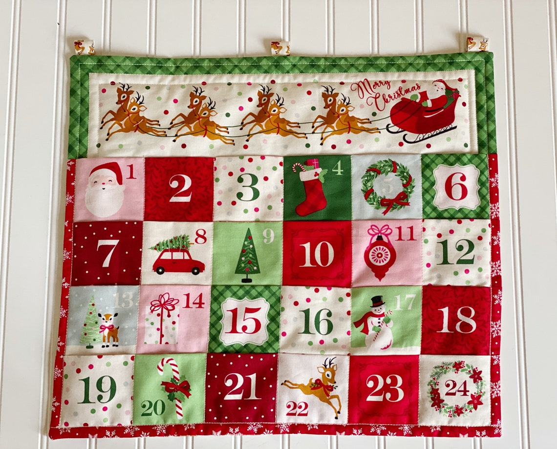 Fabric Advent Calendar Cloth Advent Calendar Santa and Etsy