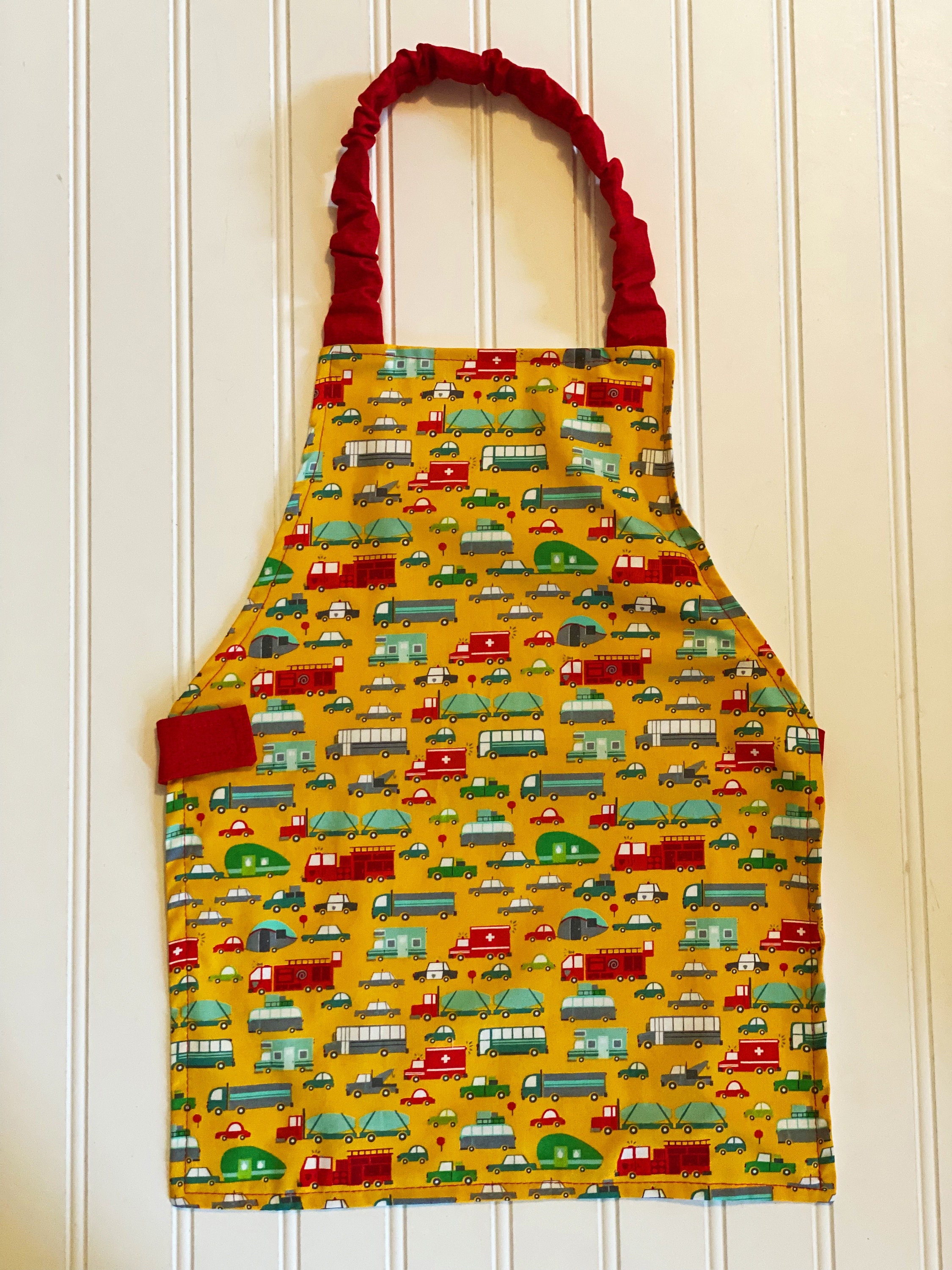 Childrens Montessori Firefighter Apron, Boys Apron, Kids Apron