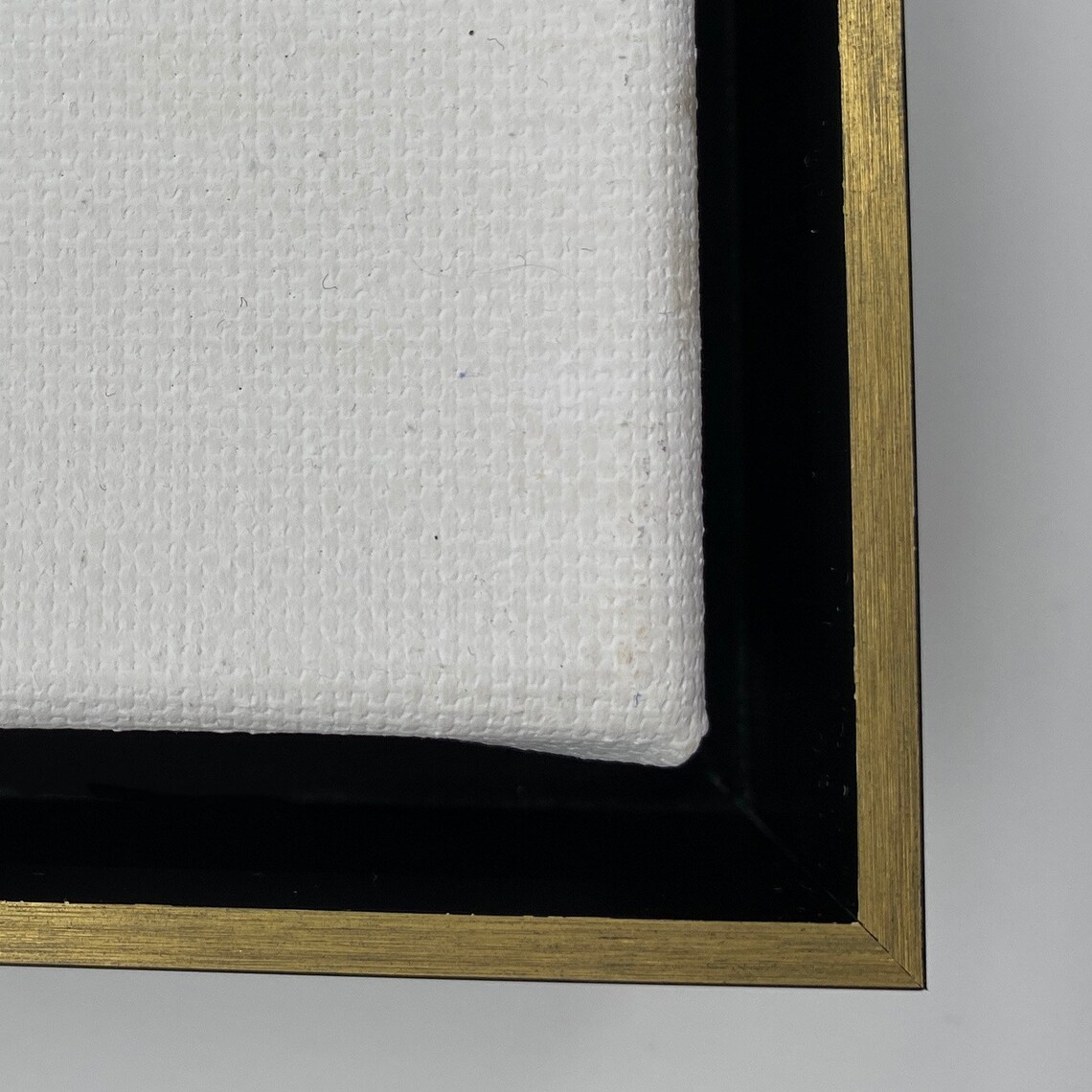 Black and Gold Frame for Canvas 3/4 1 Depth Modern Etsy