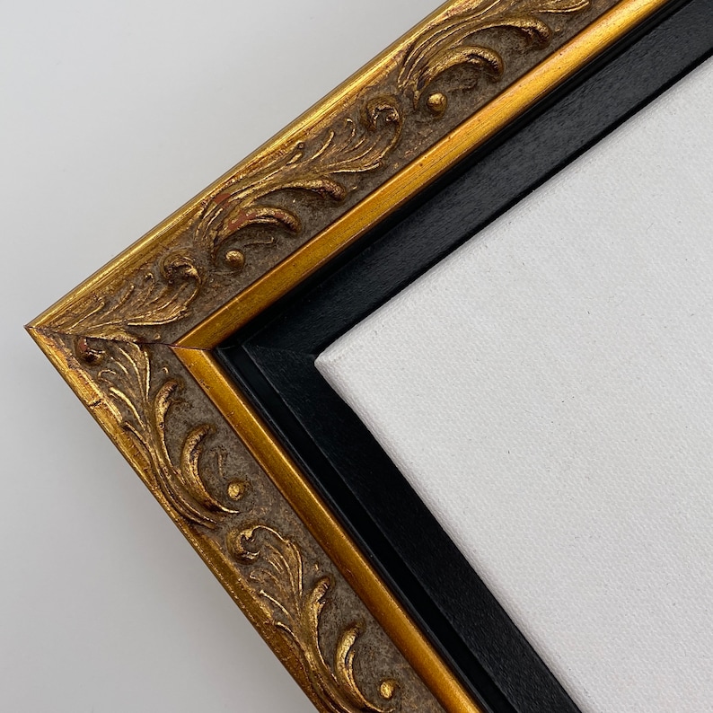 Gold Floating Frame for Canvas Painting Antiqued Gold Canvas Etsy