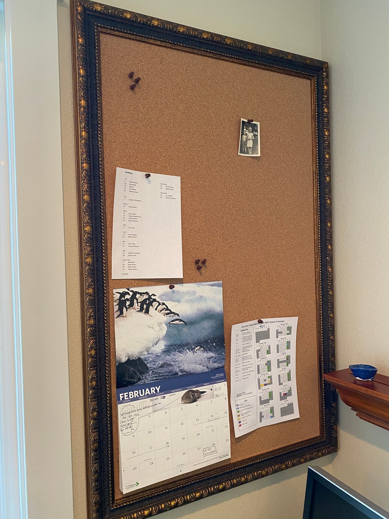 Decorative Bulletin Board Framed Bulletin Board Kitchen Etsy