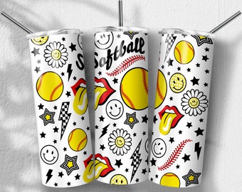 Softball Png, Game Day Png, Sports Sublimation Designs, Skinny Tumbler 20oz, PNG File Digital Download