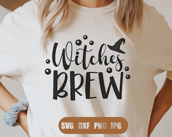 魔女の醸造 svg、魔女 svg、ハロウィーンの魔女 SVG、不気味な svg、Svg、Png、Cricut 用の DXF ファイル