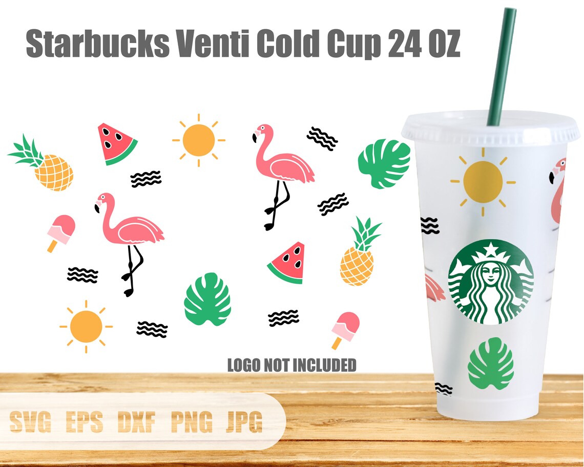 Download Tropical Summer Starbucks SVG Flamingo svg Watermelon svg | Etsy