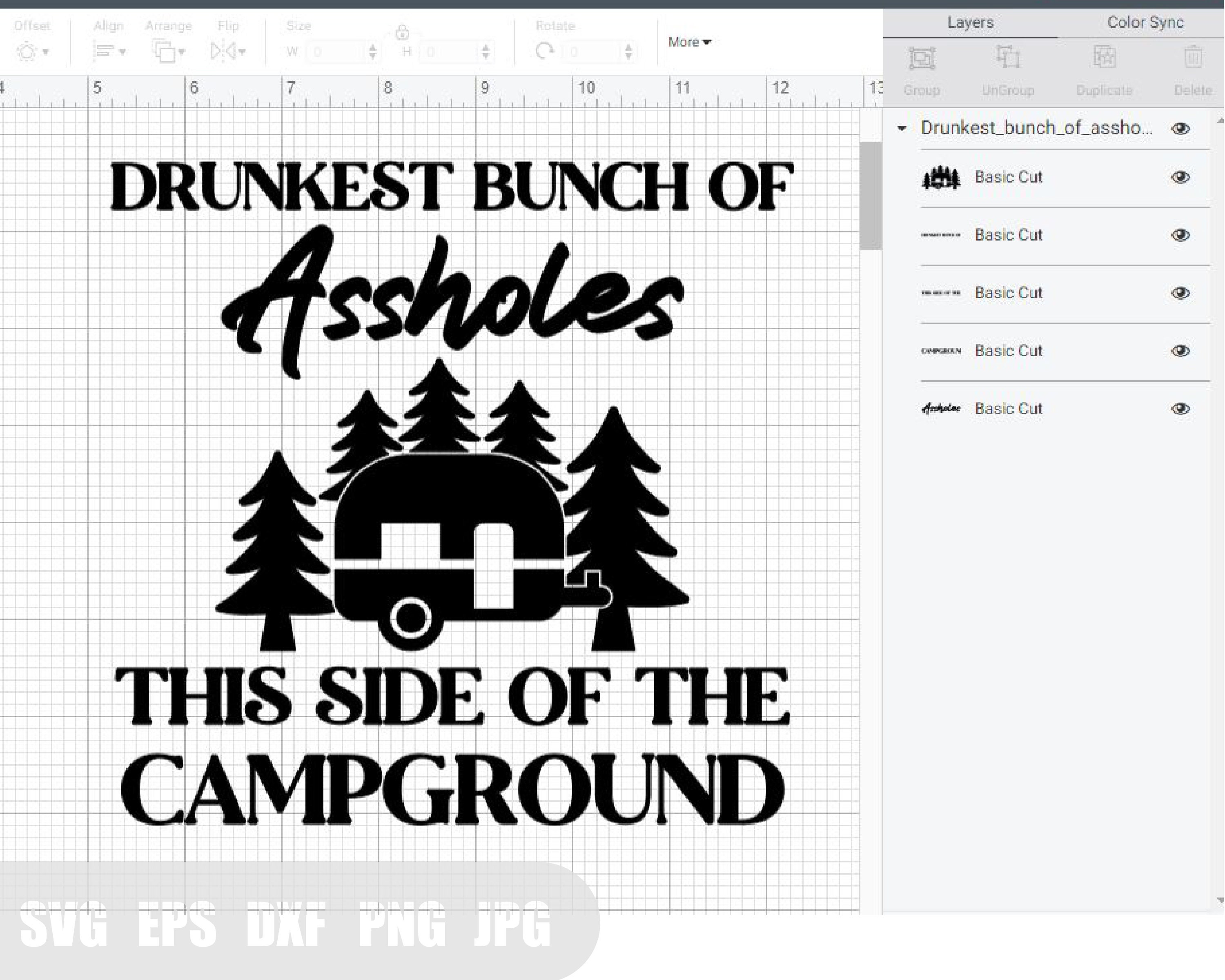 キャンプ場のこちら側にいる酔っ払いのクソ野郎ども svg、Svg、面白いキャンプ svg、キャンプ生活 svg、、Svg、Png、Cricut 用の  DXF ファイル - Etsy 日本, image size:3000x2400