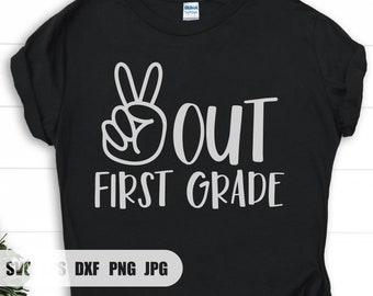 Peace Out First Grade Svg,Last Day of School Svg,1st Grade Svg,Kids End of School, Boys Graduation Shirt Svg, Svg, Png, DXF files for Cricut