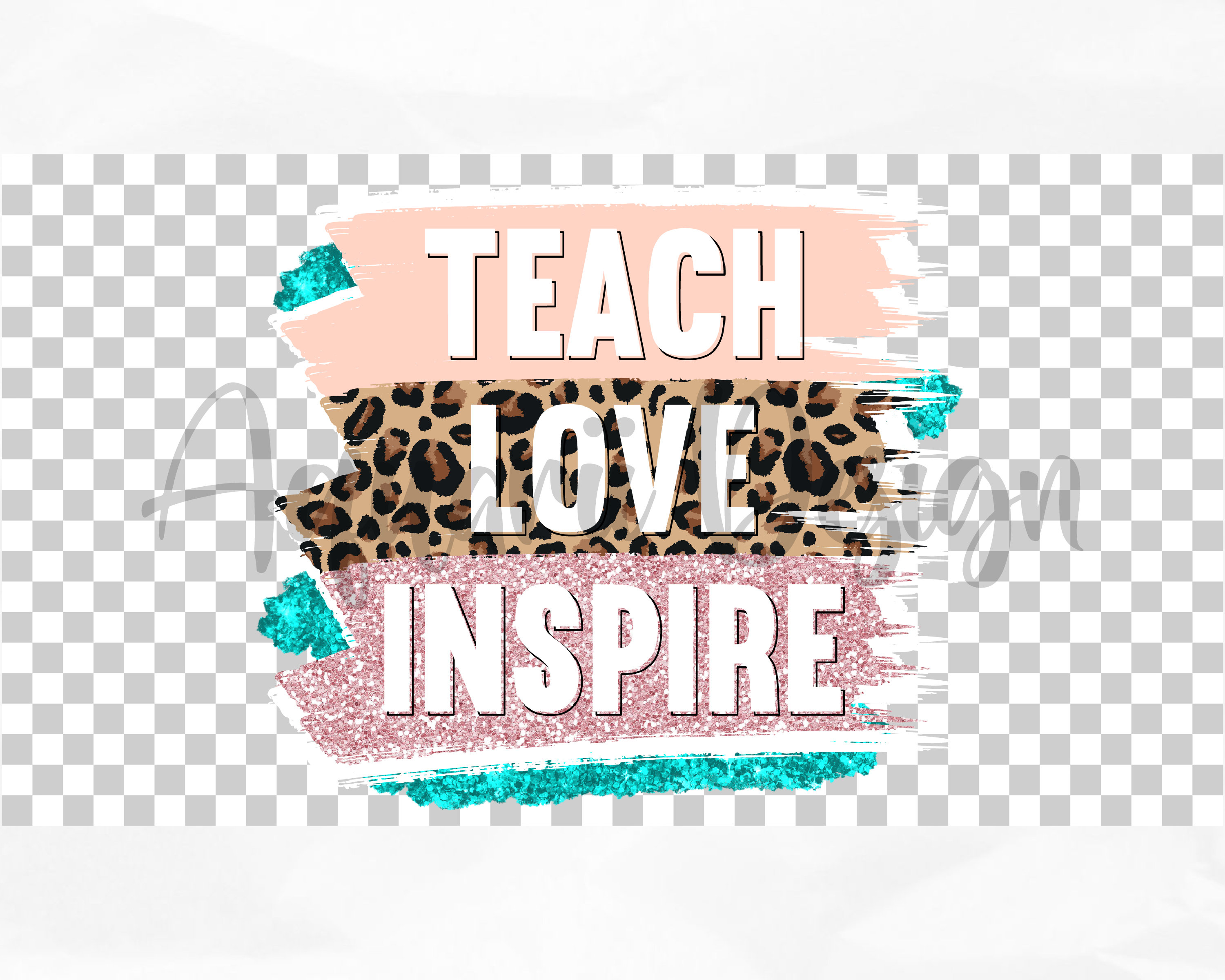 Teach Love Inspire Can Wrap Png, School Teacher 16oz Libbey Glass Can ...