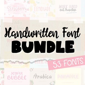 Paquete de fuentes + 205 gráficos / 53 fuentes para artesanos, fuentes lindas, fuentes extravagantes, fuentes suaves, fuentes digitales, fuentes de script, fuentes manuscritas