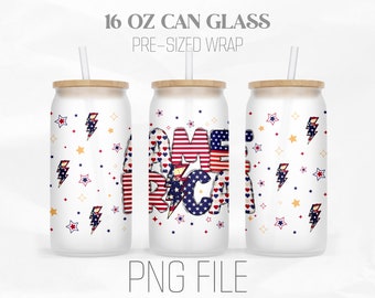 4th of July Can Wrap Png, Independence Day png, 4th of July Png, American Flag 16oz Libbey Glass Can Sublimation Design Digital Png File