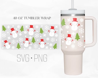 Snowflake Tumbler Wrap Svg, Christmas svg, Funny Christmas 40 Oz Quencher Stanley Full Wrap, Svg, Png, files for Cricut