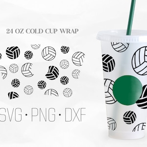 Volleyball Full Wrap Svg, Volleyball Cup, Venti Cold Cup 24 Oz, Svg, Png, DXF files for Cricut